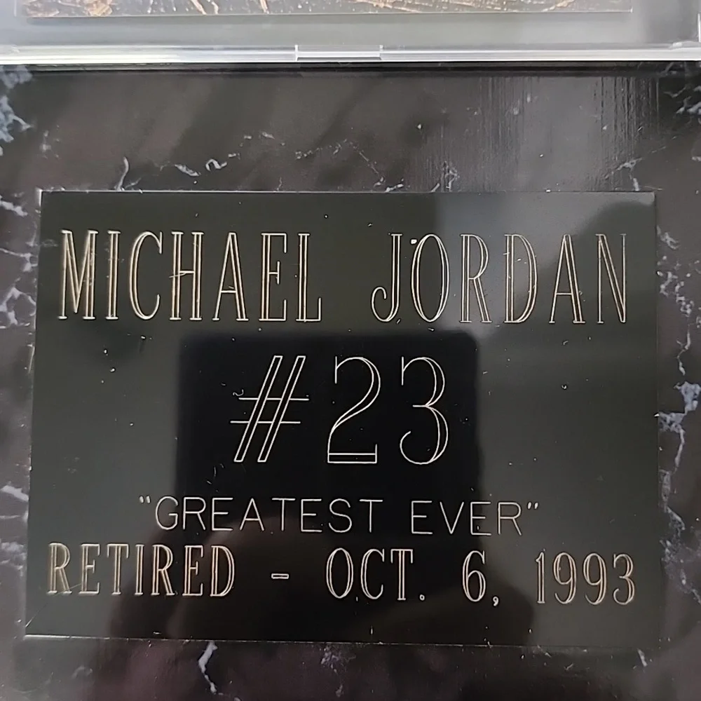 Michael Jordan 1993 Retirement Card #71 On a Plaque.